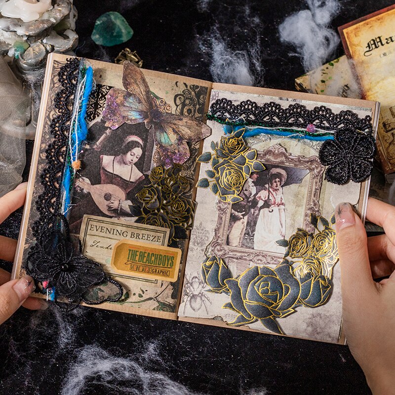 50枚のシート レトロダークシリーズ コラージュ ジャンクジャーナル