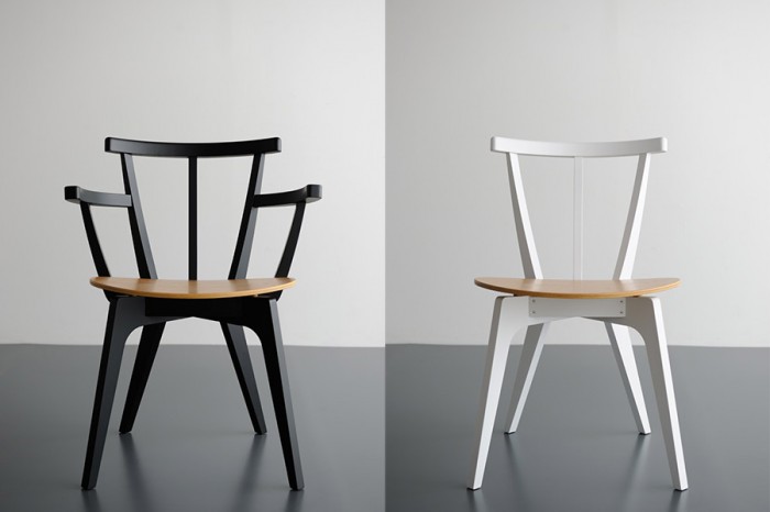 wood chair -2- 美しい木目を引き立てる バイカラー＆異素材ミックス