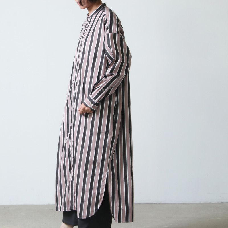 TICCA (ティッカ) ノーカラースクエアビッグロングシャツ