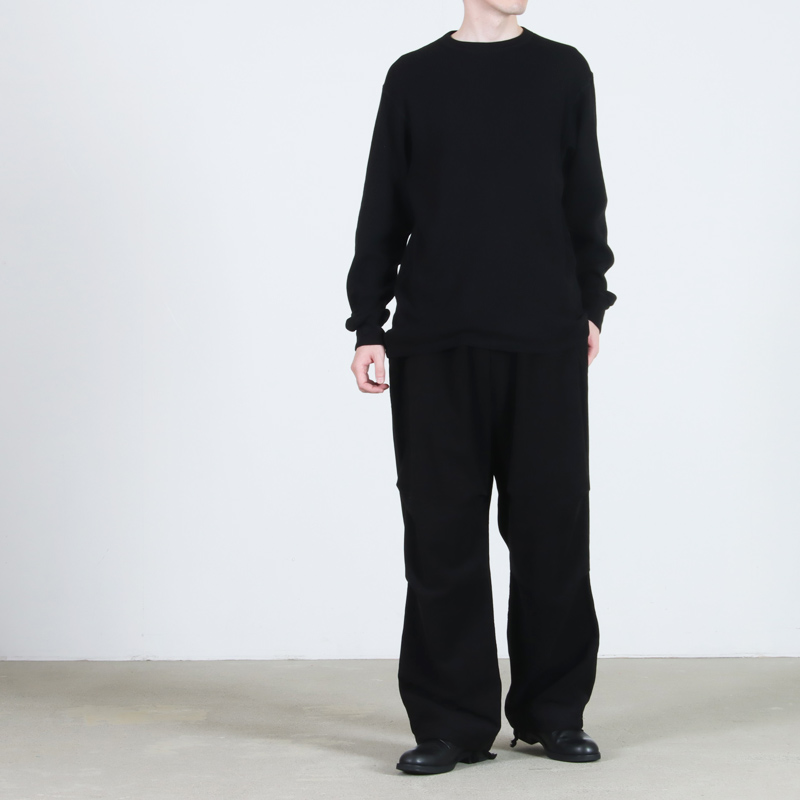 COMOLI (コモリ) コットンカシミヤ ワッフル長袖クルー