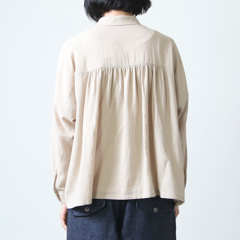 evameva (エヴァムエヴァ) cotton square shirts / コットンスクエアシャツ