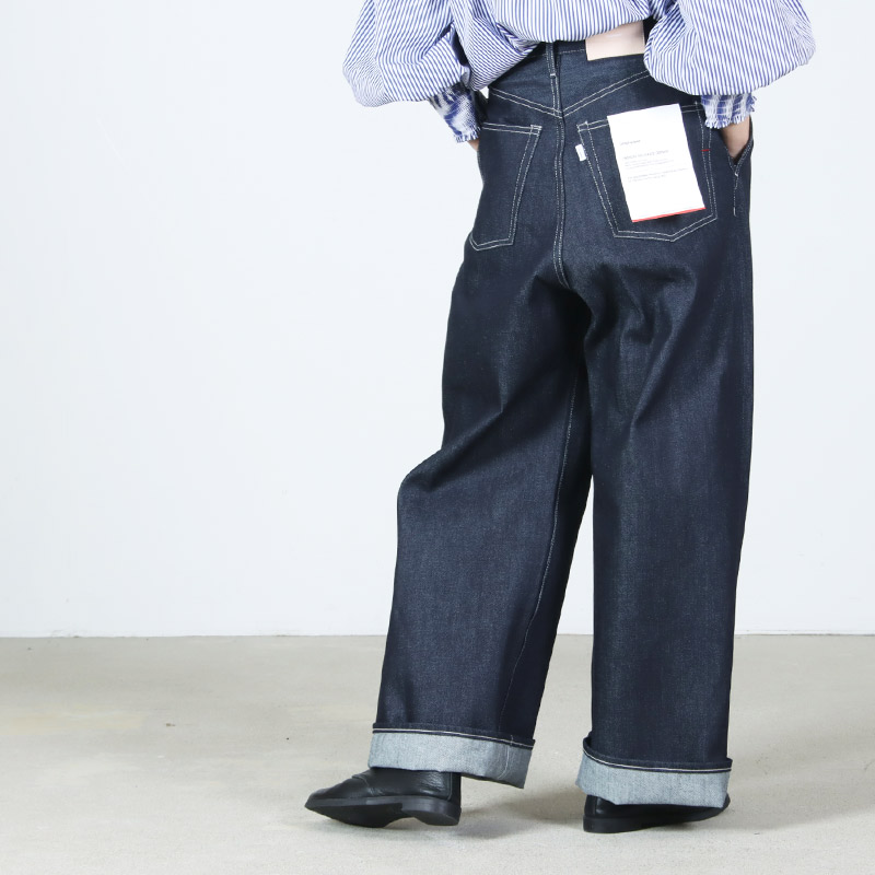 Graphpaper (グラフペーパー) Selvage Denim Two Tuck Wide Pants