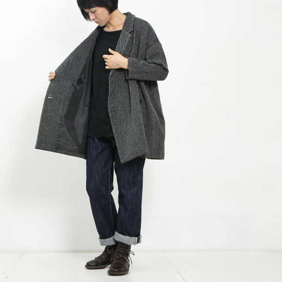 ICHI Antiquites (イチアンティークス) 太ミックスツイードコート