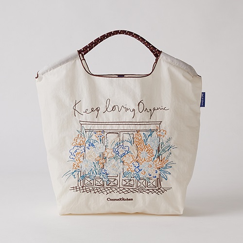 Ball & Chain】Cosme Kitchen Flower エコバックWH ｜バッグ・ポーチ