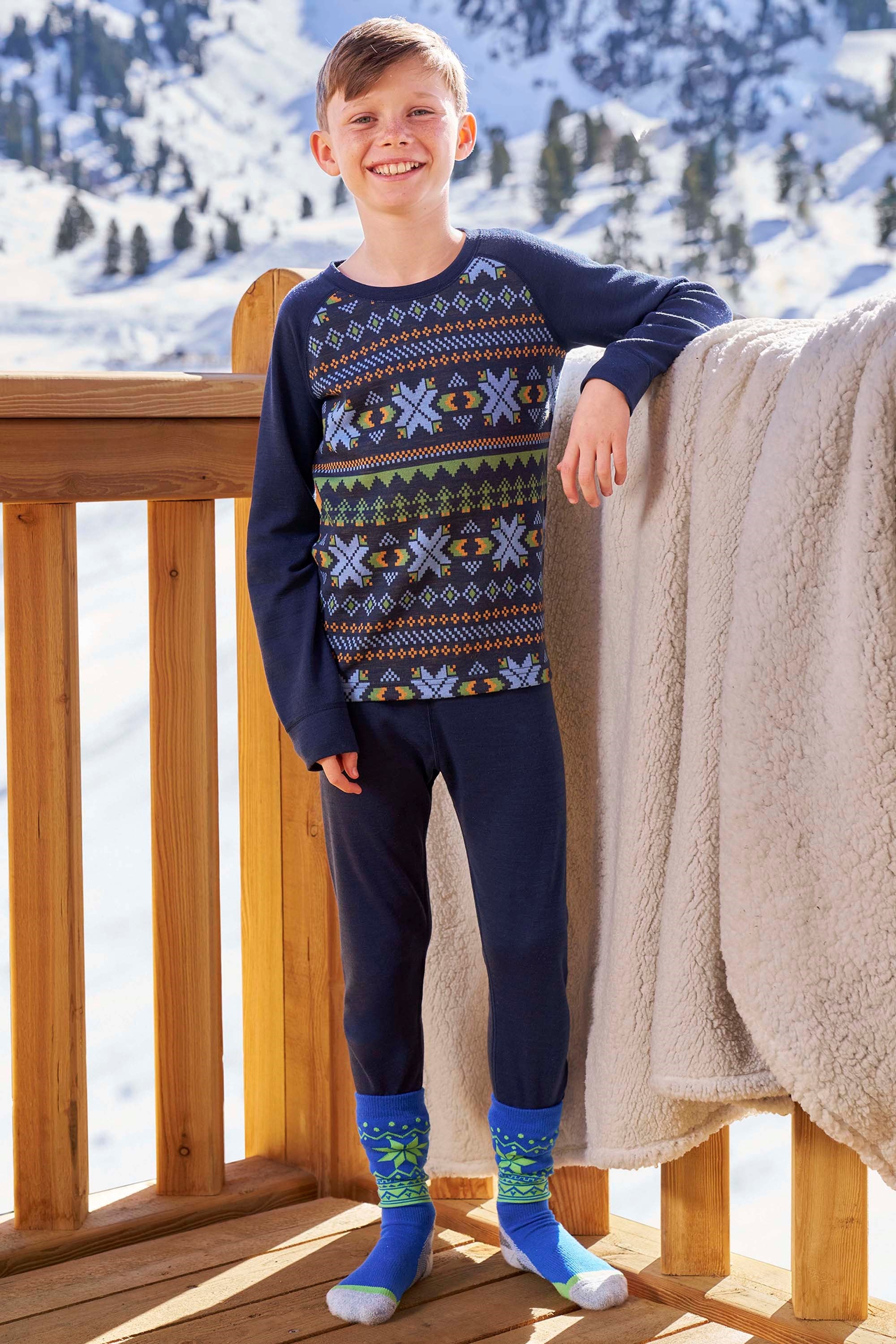 Jacquard Kids Merino Base Layer Set | Mountain Warehouse CA