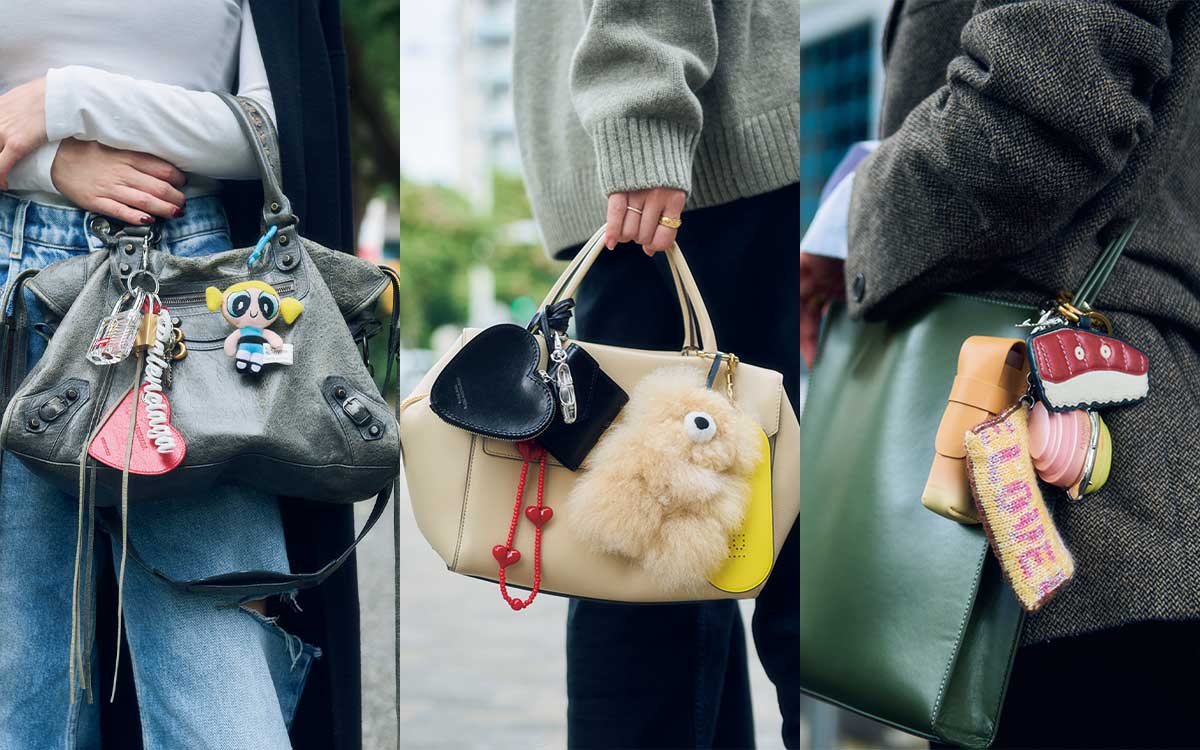 チャームのじゃらづけで復活バッグも可愛く！オシャレな人の相棒バッグ
