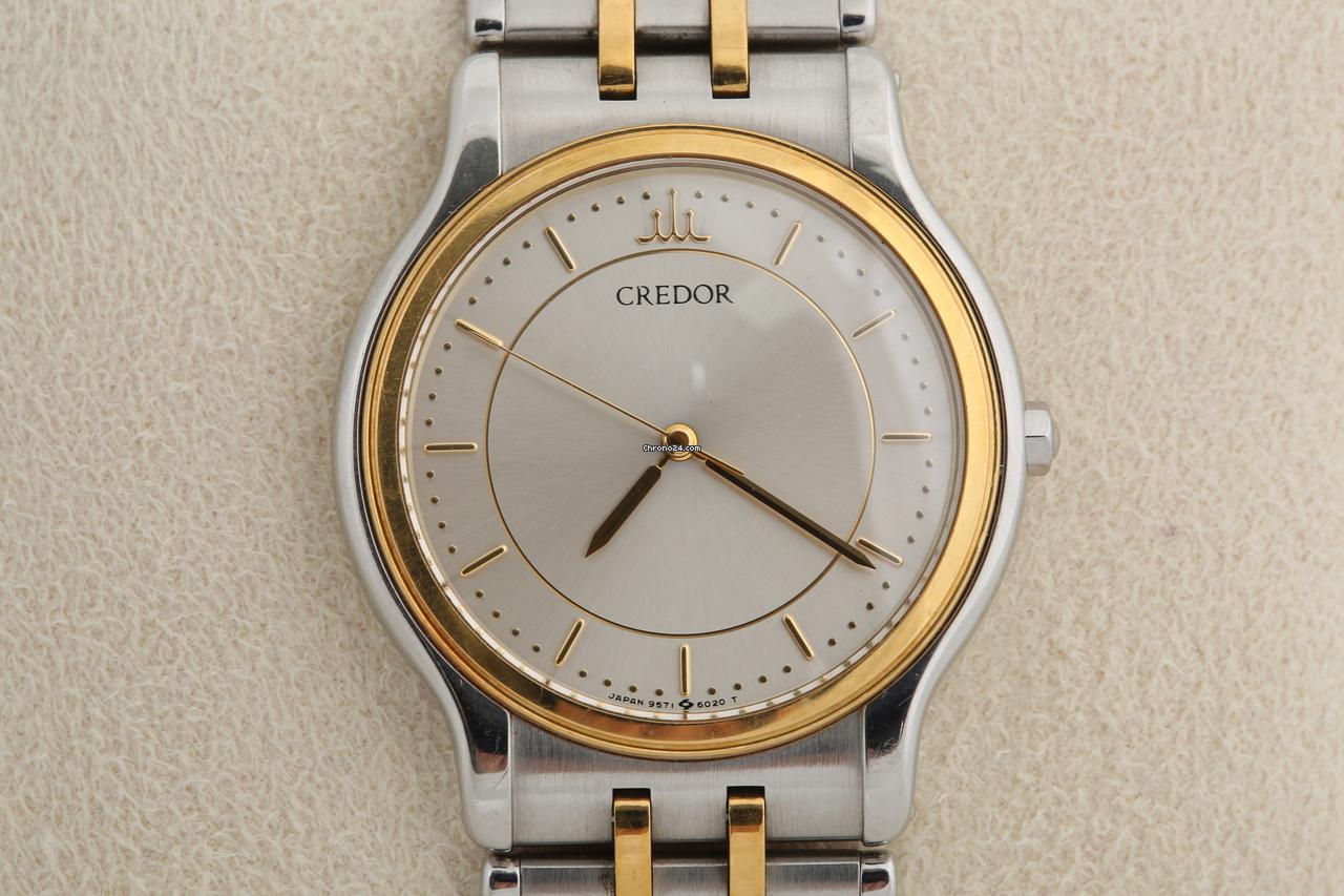 Seiko Credor Silver Dial 18K Gold Bezel Quartz for $940 for sale