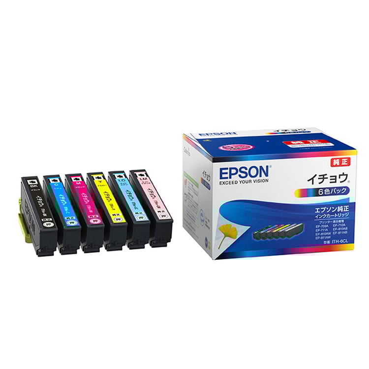 EPSONインクカートリッジ 6色パック エプソン イチョウ ITH-6CL