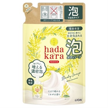 hadakara 泡で出てくるボディソープ ミモザの香り つめかえ用 420ml