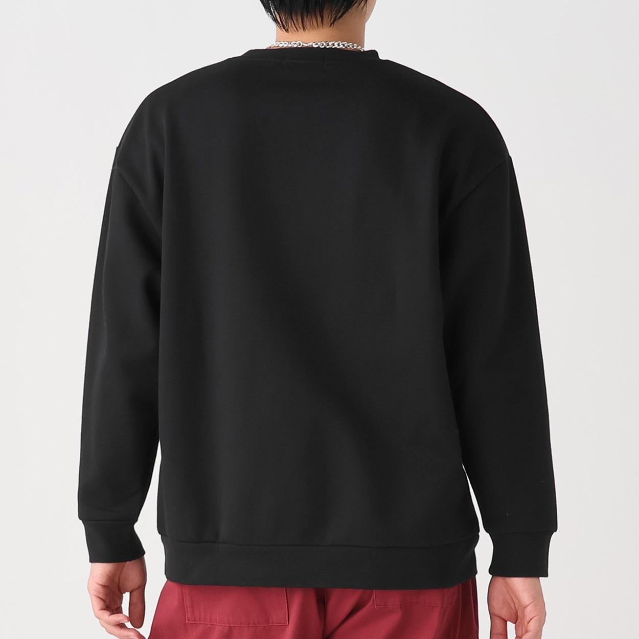 裏起毛クマチェーン刺繍プルオーバー メンズ Doublefocus(ダブル