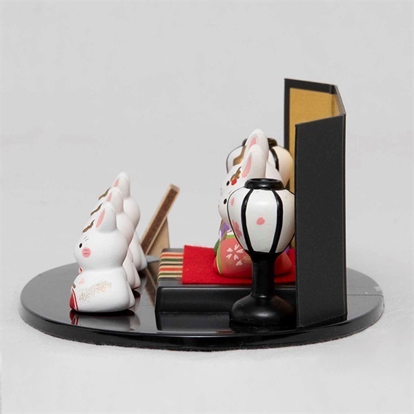 完売】福仙 錦彩うさぎ平飾り雛 4532365202134 ひな人形 雛人形