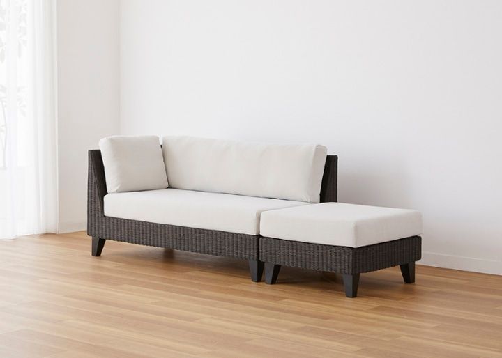 ラン・コンパクトソファ v01 セット (ラタン)・2人掛け～狭いリビング