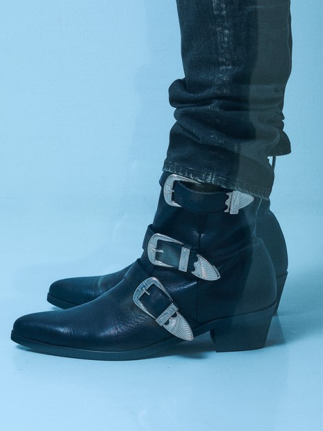 ハイヒール バックルストラップ カスタム サイドジップ ブーツ