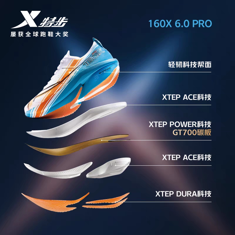 Xtep 160X 6.0 Pro Marathon Running Shoes - Le Mans