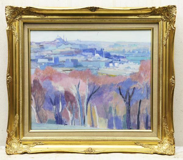 真作黒川彰夫イスタンブール8号油絵