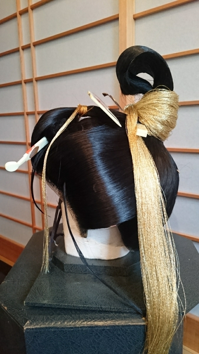 吹き輪、半かつら(網無しタイプ)中古舞踊かつら、日本髪かつら、大衆