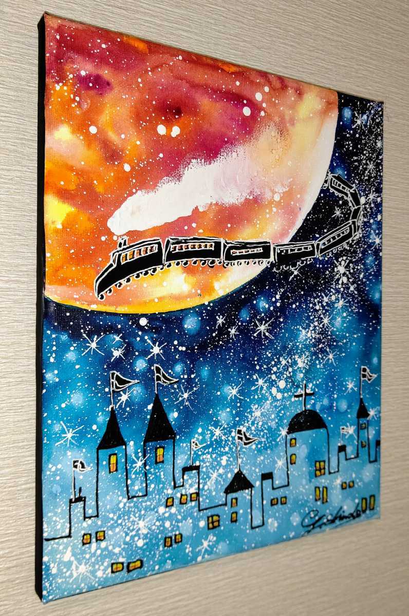 テラリウムの油絵【導き】1点物の原画アート/作者サイン入り/F3号