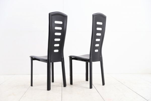 IDC大塚家具オリジナル「8339」牛革 ハイバックチェア2脚セット