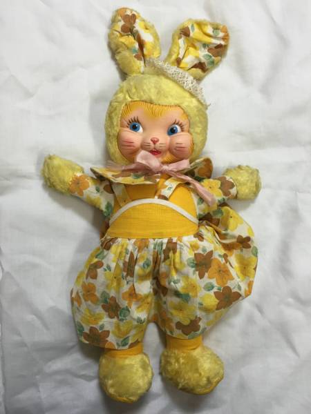 中古】【送料無料】ガンド社ラバーフェイスうさぎぬいぐるみ黄の落札