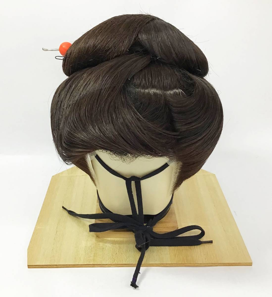 つぶし島田、中サイズ(黒髪)中古舞踊かつら、 日本髪かつら、大衆演劇