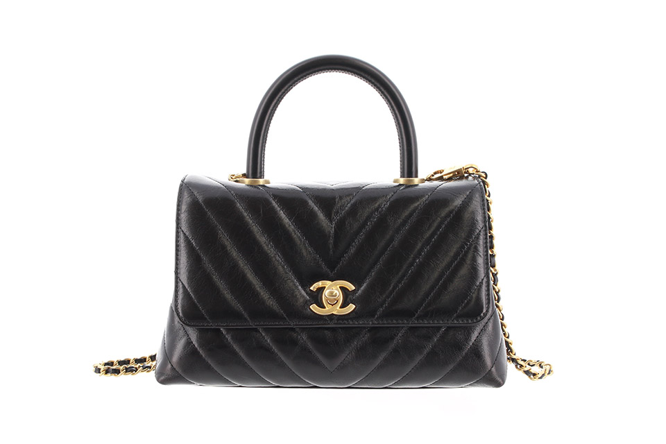 ココハンドル Vステッチ 2WAYショルダーバッグ 黒 ブラック A92990