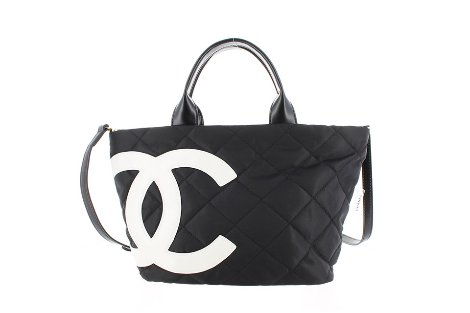 2WAY ナイロン トートバッグ ノヴェルティ ノベルティ 黒/白