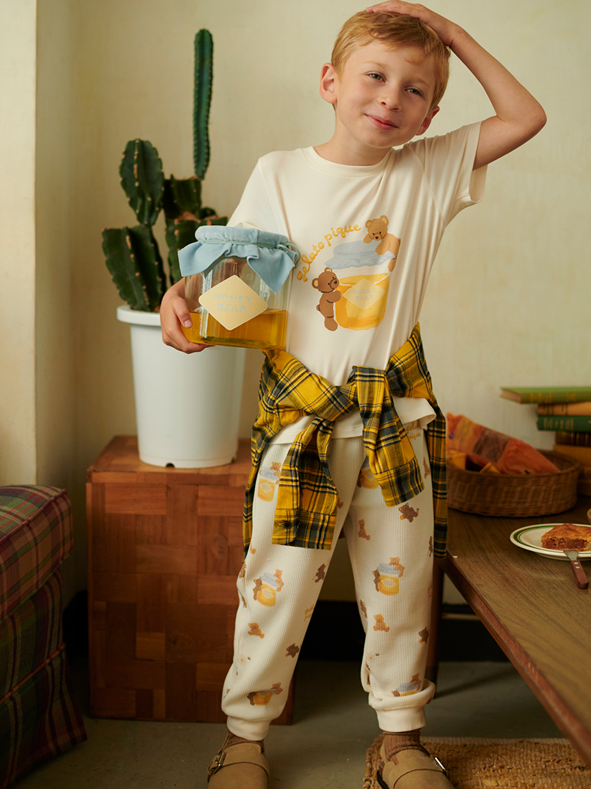 KIDS】はちみつベア柄ロングパンツ(ロングパンツ)｜ルームウェア