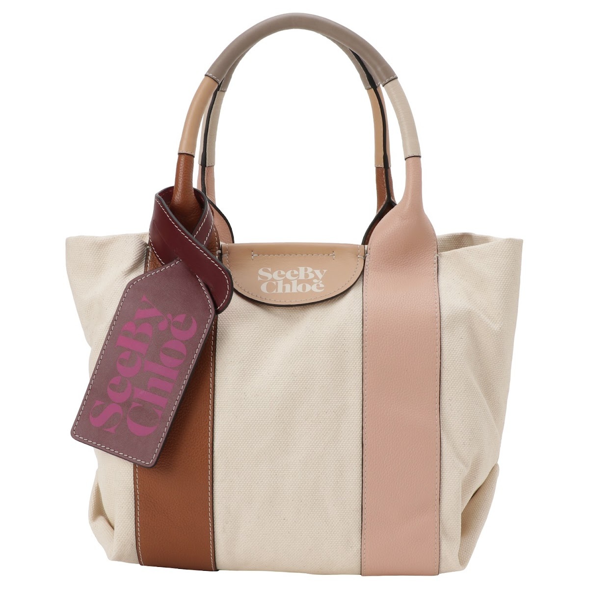 シーバイクロエ See by Chloe バッグ トートバッグ キャンバス レザー