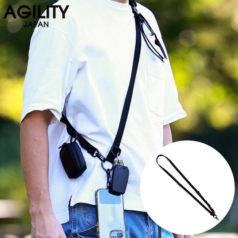 AGILITY パークベルト ブラック スマホショルダーストラップメンズ