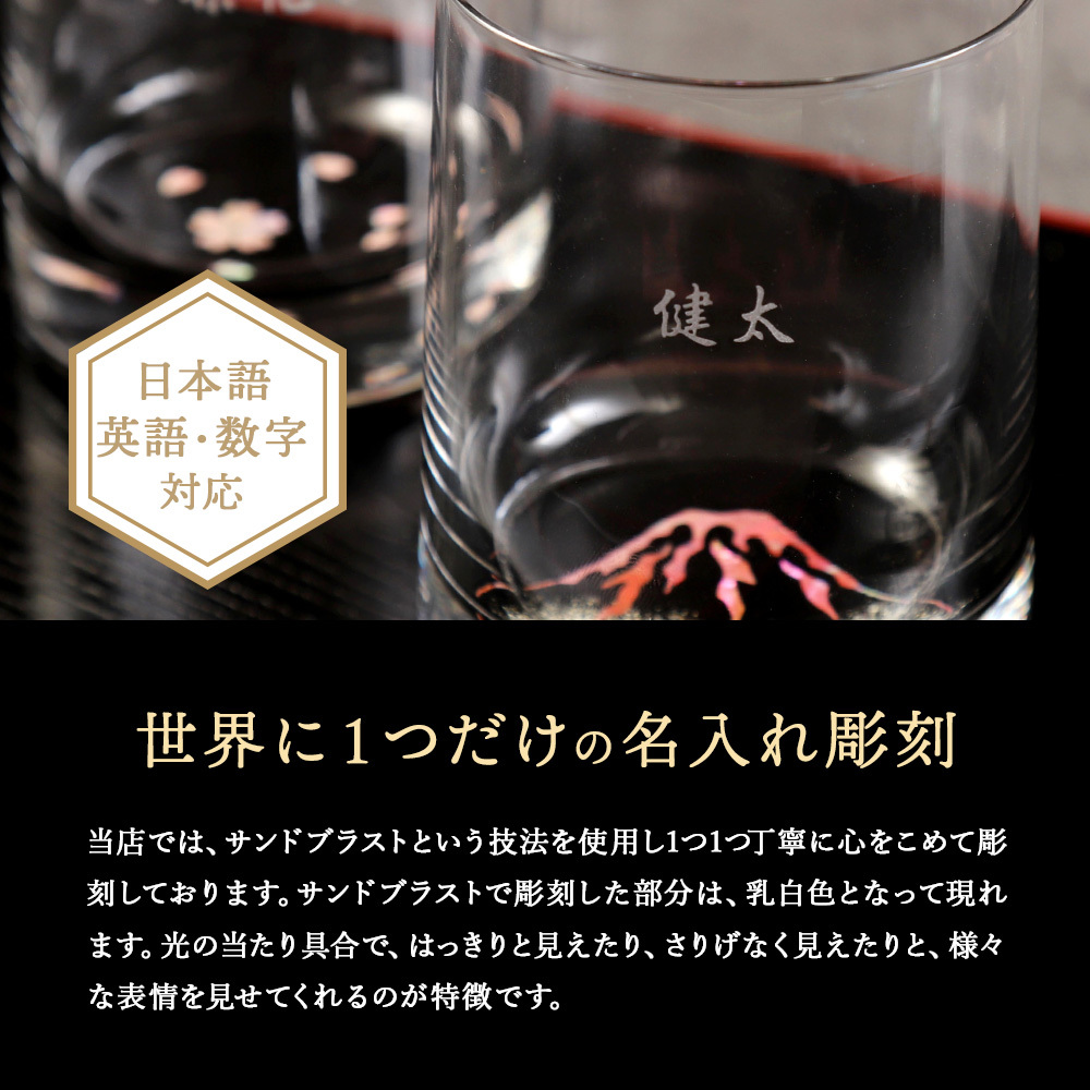 名入れ【 螺鈿グラス 桐箱入 コースター付き 】伝統工芸でとっておきの