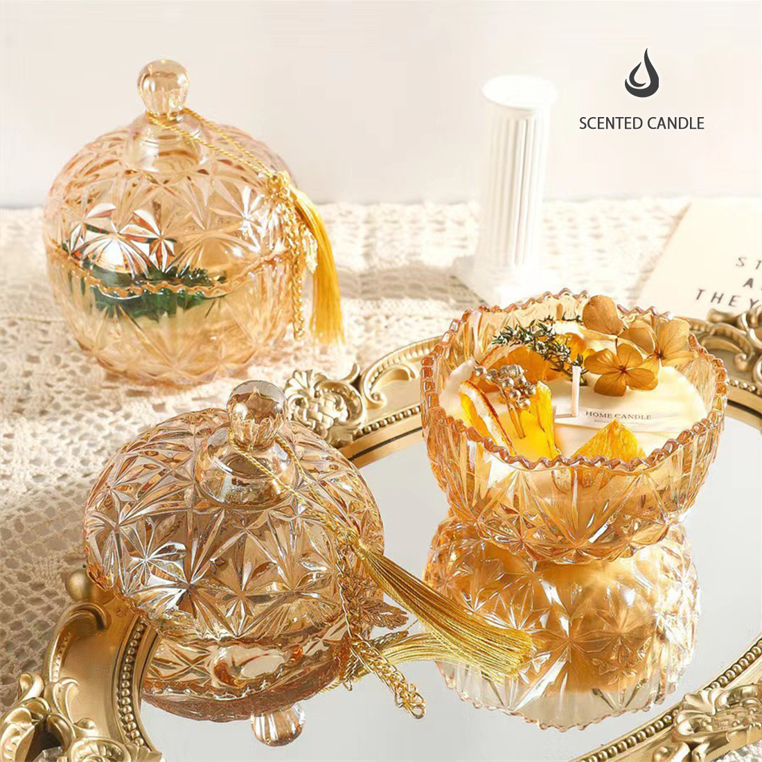 ボタニカル アロマキャンドル ギフト アジアンテイスト 容器入り