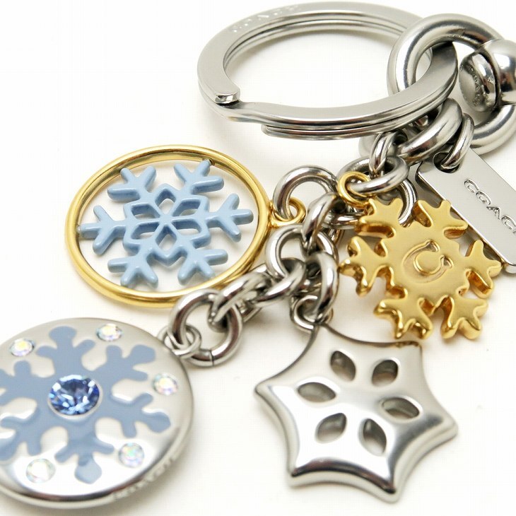 コーチ キーホルダー COACH キーリング スノーフレーク 雪 結晶