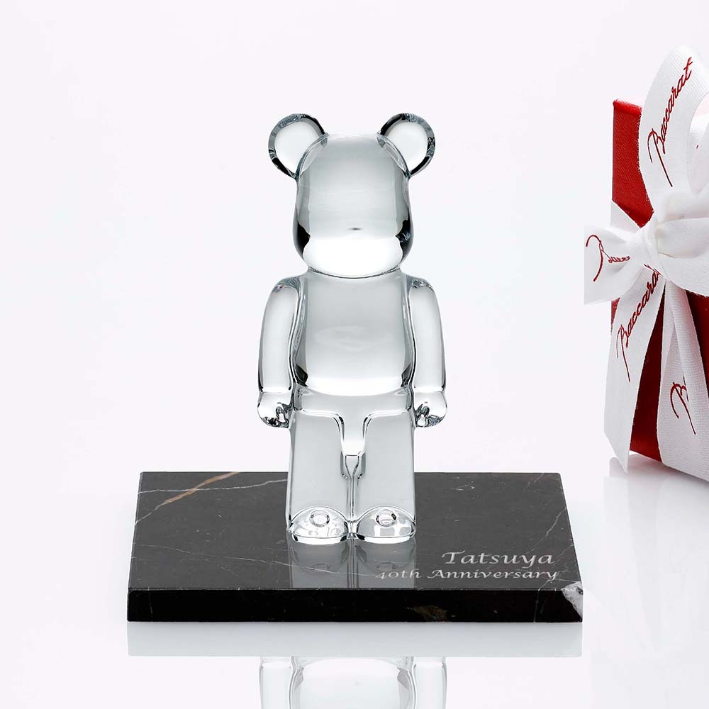 Baccarat バカラ ベアブリック クリア・大理石 台座 Sサイズ