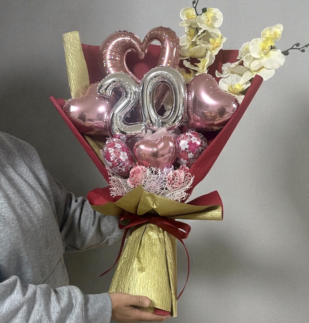 2026年版成人式バルーンバンチ（桜満開タイプ）バルーン花束 成人