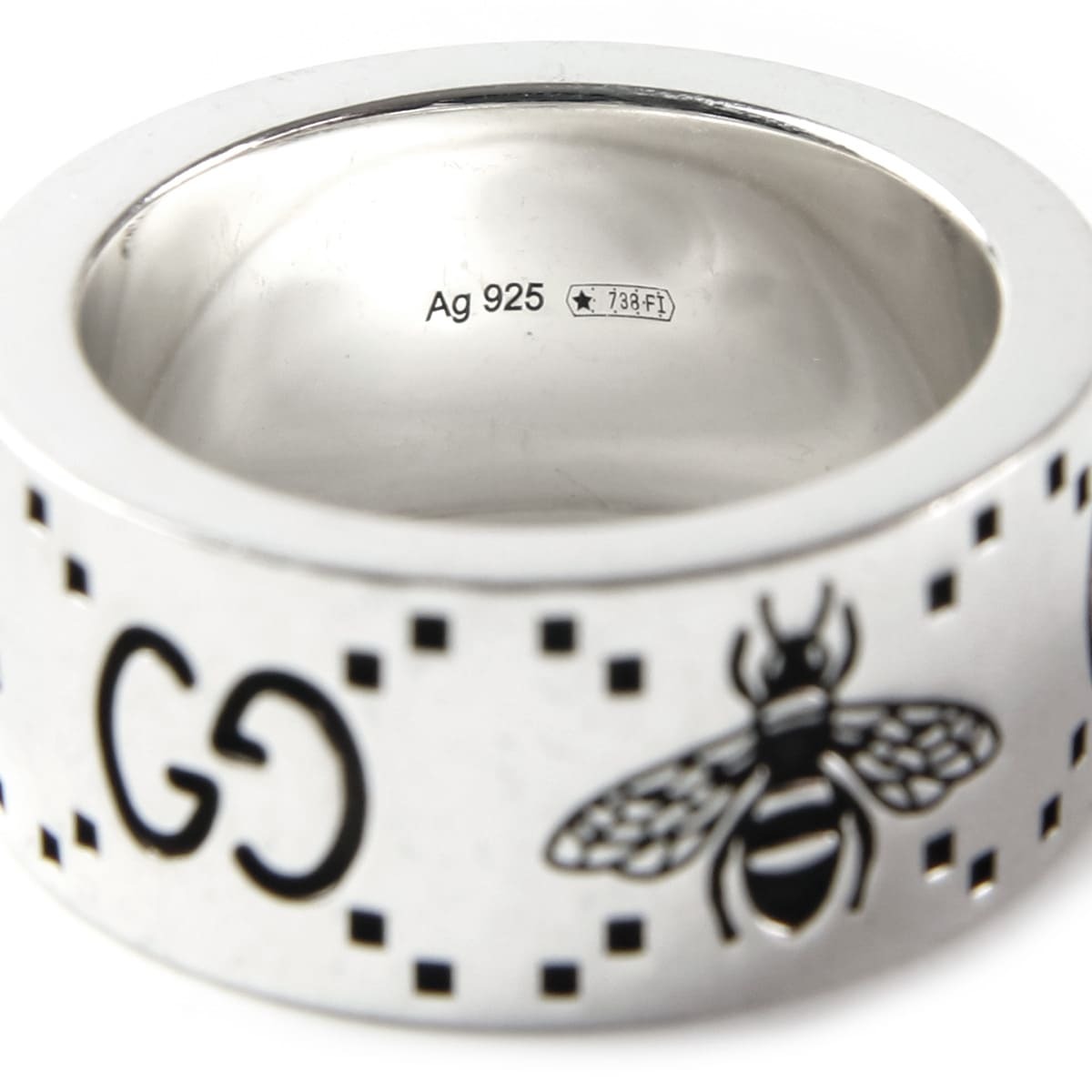 グッチ 指輪 メンズ シルバー 正規品 GUCCI リング 指輪 GG＆ビー 蜂