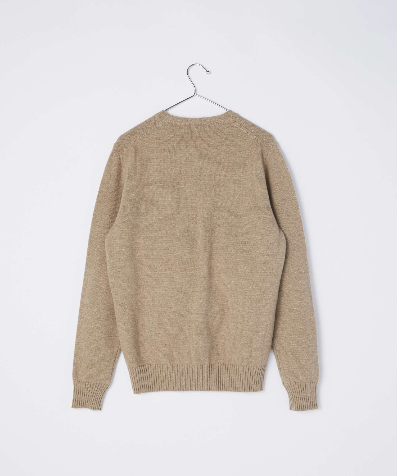 イタリア製】ドルモア メリノウール クルーネックニット 薄手 ブラウン