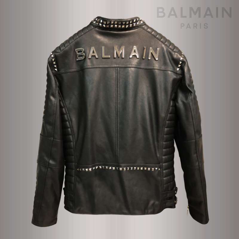 BALMAIN PARIS バルマン ライダース ジャケット メンズ エコレザー