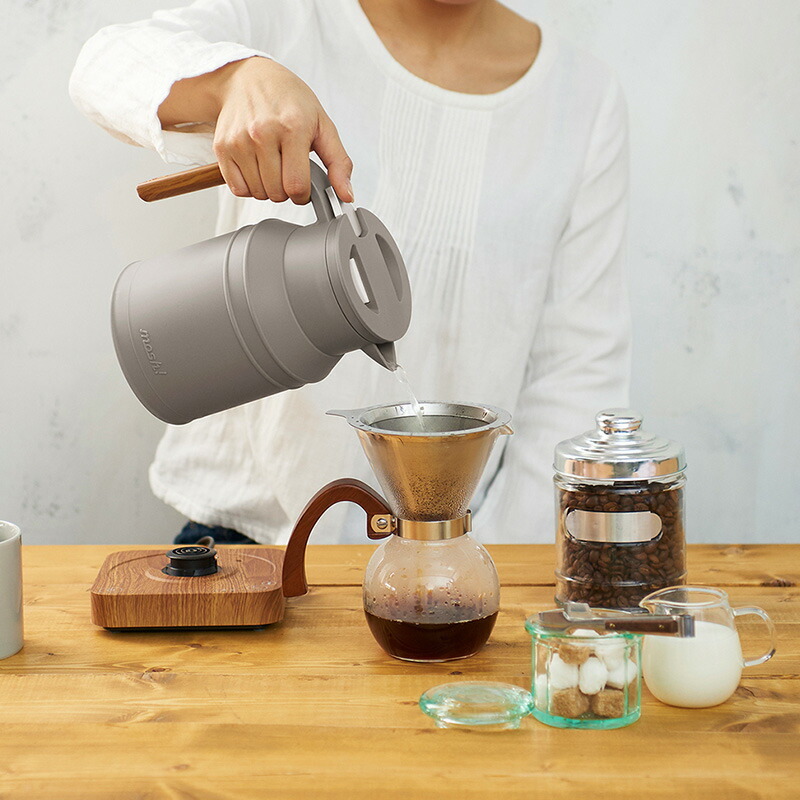 mosh! 電気ケトル mnr-0294 M-EK1 0.8L温度調節 保温機能付/シンプル