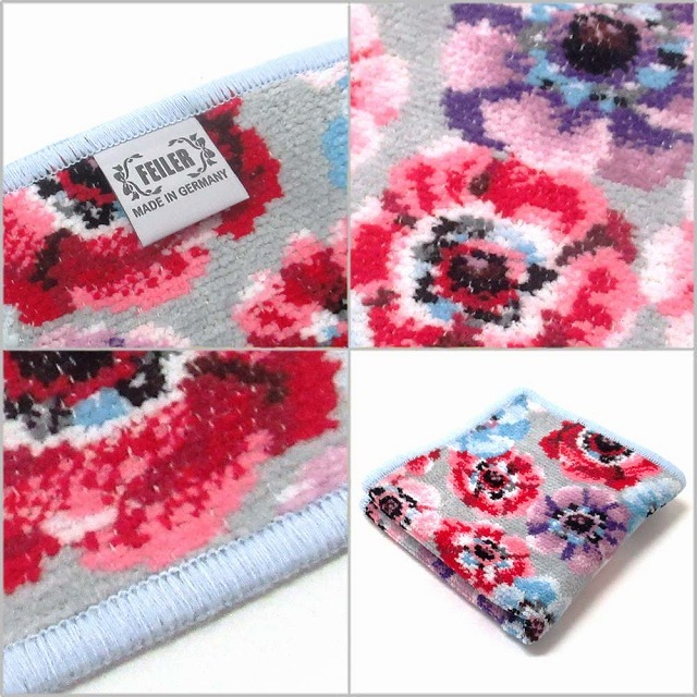 FEILER フェイラー ハンカチ タオル レディアネモネ シルバーグレー