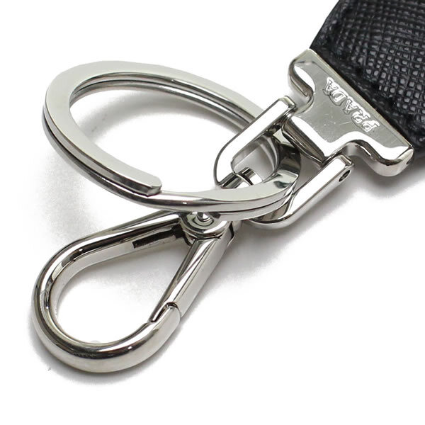 プラダ PRADA トライアングル ロゴプレート付き キーリング