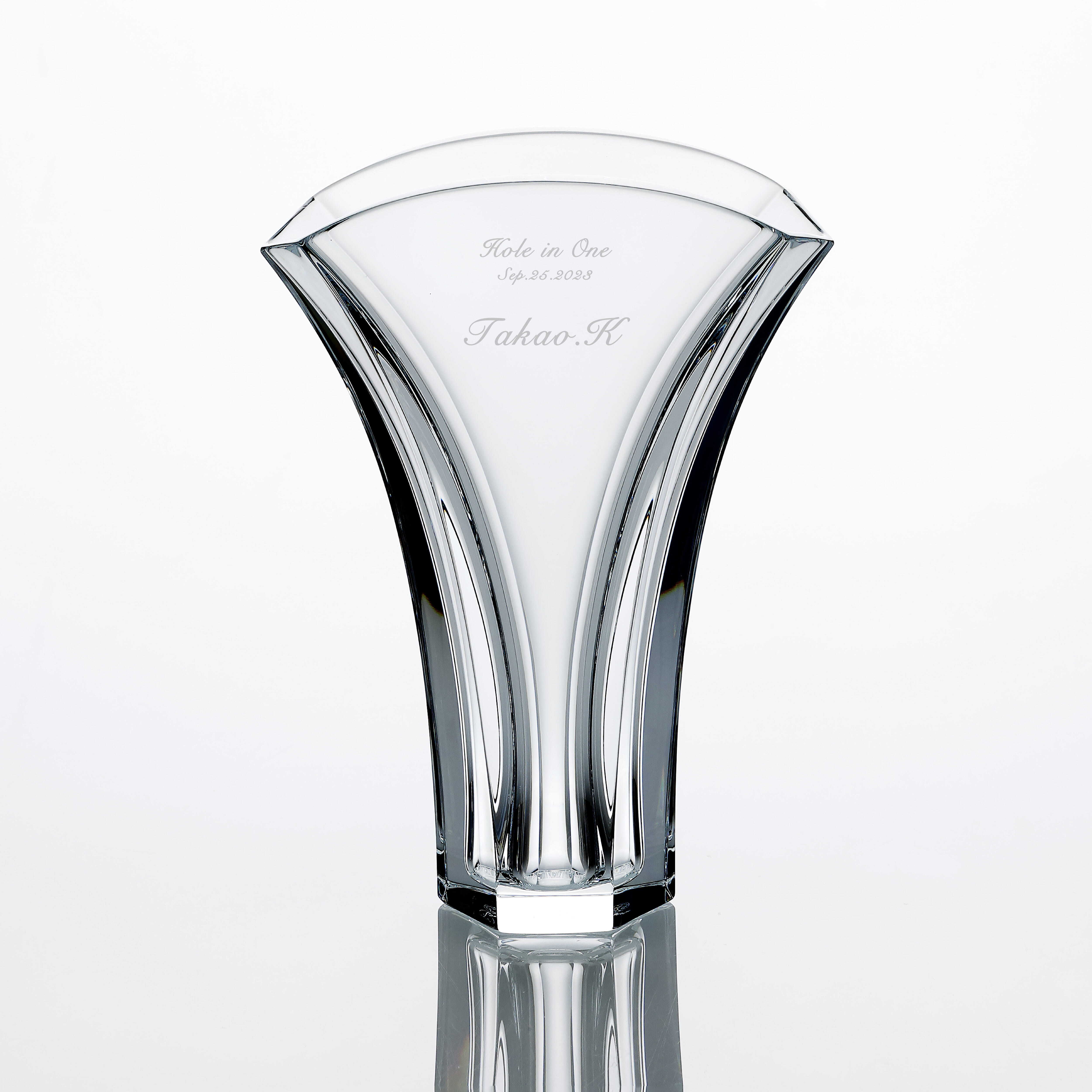 バカラ フラワーベース（花瓶） ギンコベース 18cm／名入れ彫刻代込み