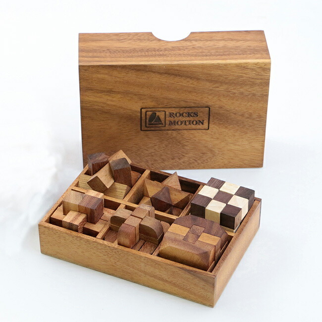 ロックスモーション ウッドパズル 6個セット[立体パズル 木製 大人
