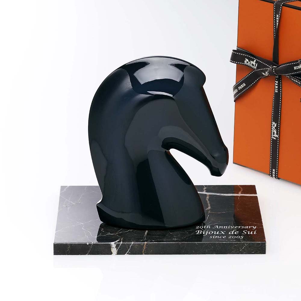 HERMES エルメス ぺーパーウェイト サマルカンド インディゴ・大理石