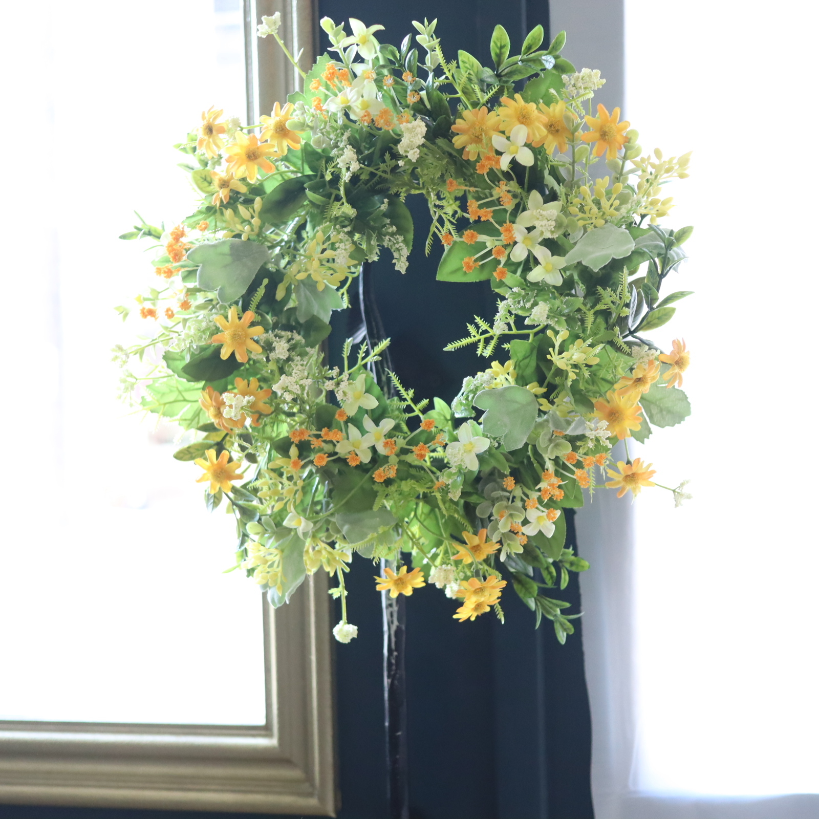 misuzu* 季節のリース ナチュラル デージー 玄関ドア wreath 437