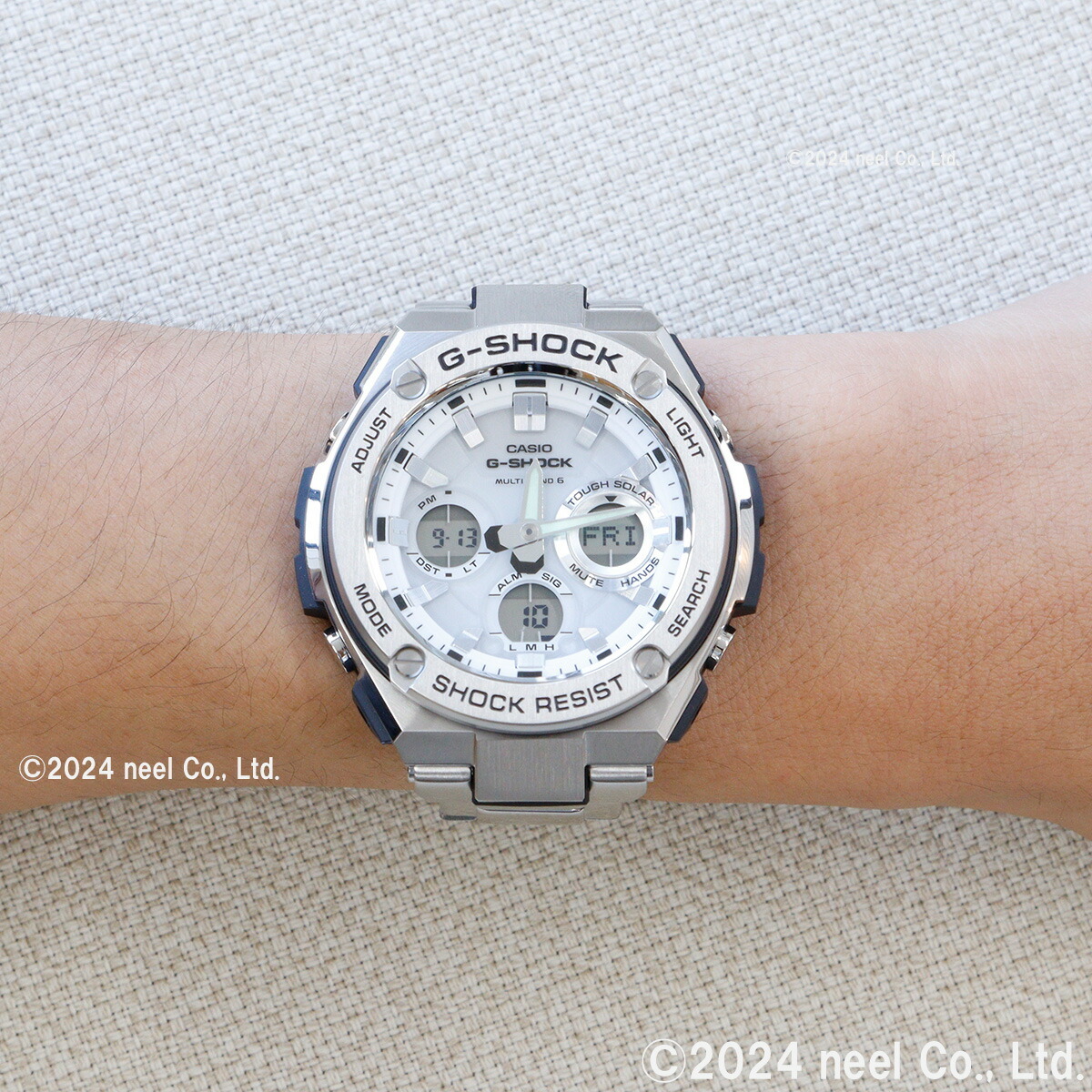 G-SHOCK 電波 ソーラー 電波時計 ホワイト 白 G-STEEL カシオ G