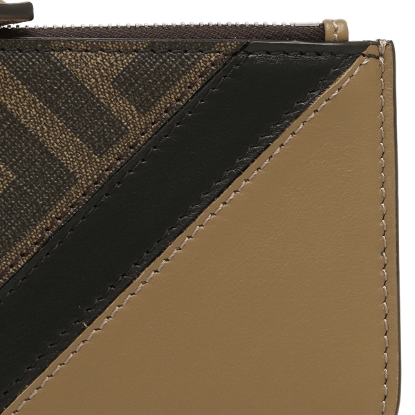 フェンディ カードケース フラグメントケース ブラウンファブリック