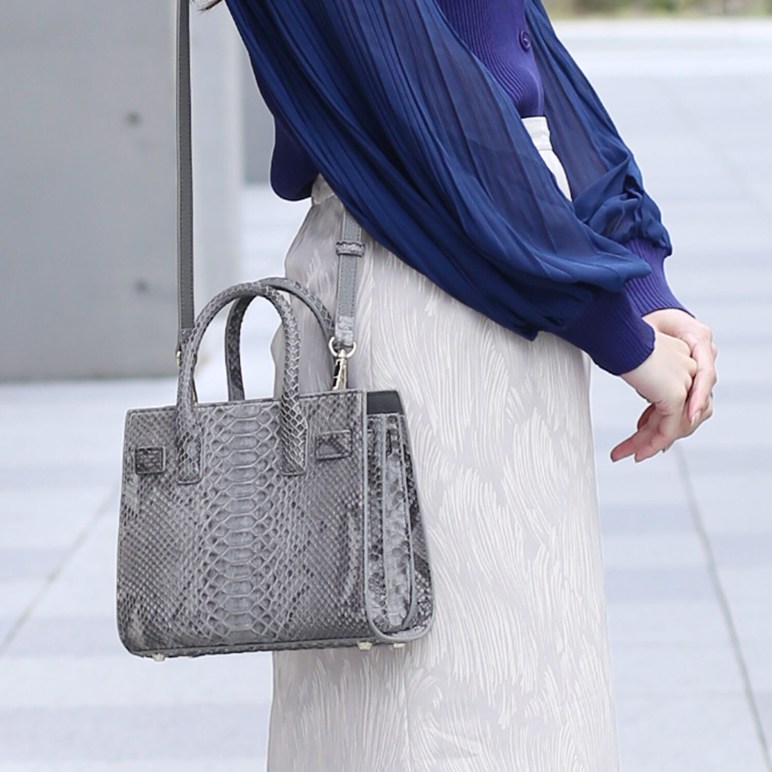 ダイヤモンド パイソン ハンドバッグ レディース 小さめ ミニバッグ