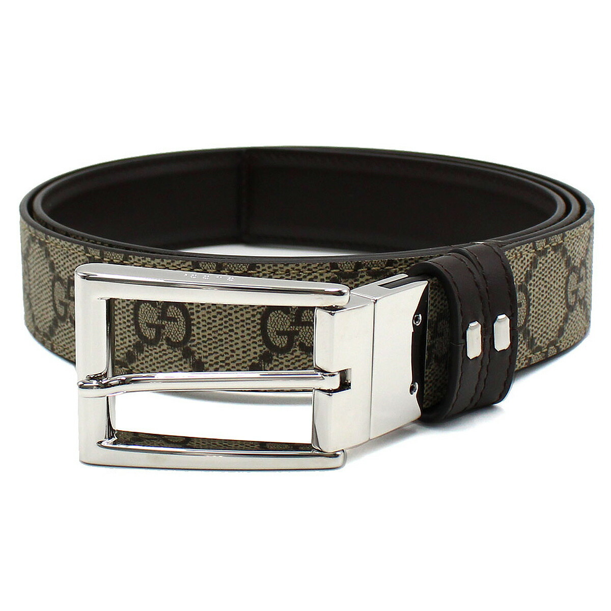 グッチ GUCCI ベルト リバーシブル 回転バックル スクエアバックル GG