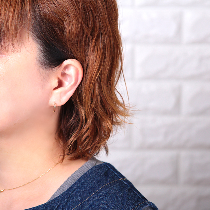 フープピアス k18 18金 ゴールド ピアス フープ 13mm レディース