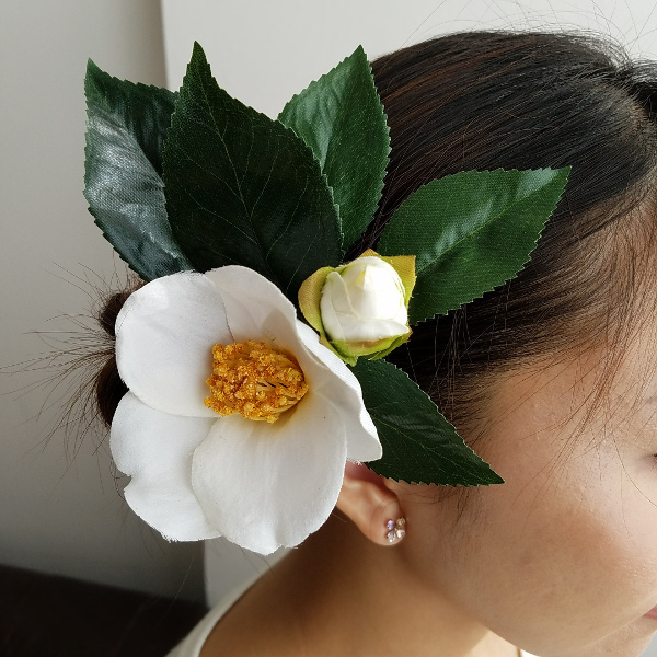 凛とした美しさ やぶ椿の髪飾り 5点セット 七五三 成人式 神前式 色打